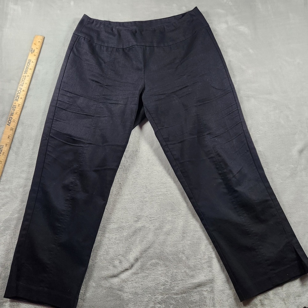 Fresh‎ Produce Capris Pants Womens M Black Cropped Elastic Waist Pull On Beach